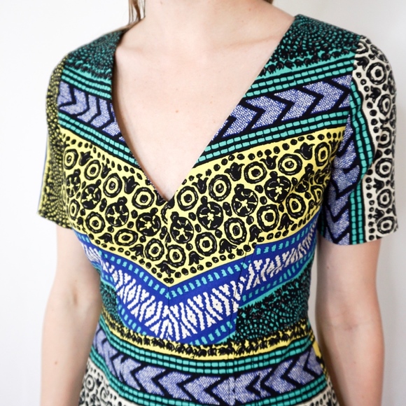 Plenty Tracy Reese Mixed Print Fit Flare Dress 390 - Picture 7 of 8